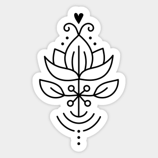 Lotus flower doodle Sticker